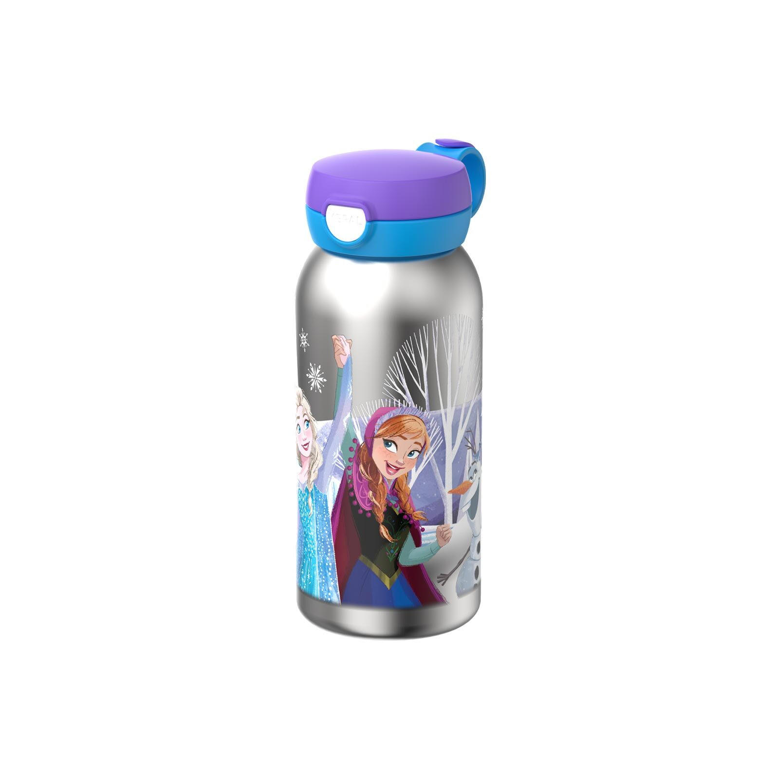 ISOLIERFLASCHE MIT KLAPPDECKEL Campus Frozen Friends 500 ml - Blau/Lila, Kunststoff/Metall (0.5L) - Mepal