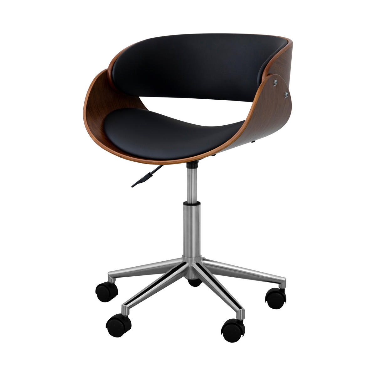 DREHSTUHL Schwarz - Schwarz, Holzwerkstoff (50/65/65cm) - Teamson Home