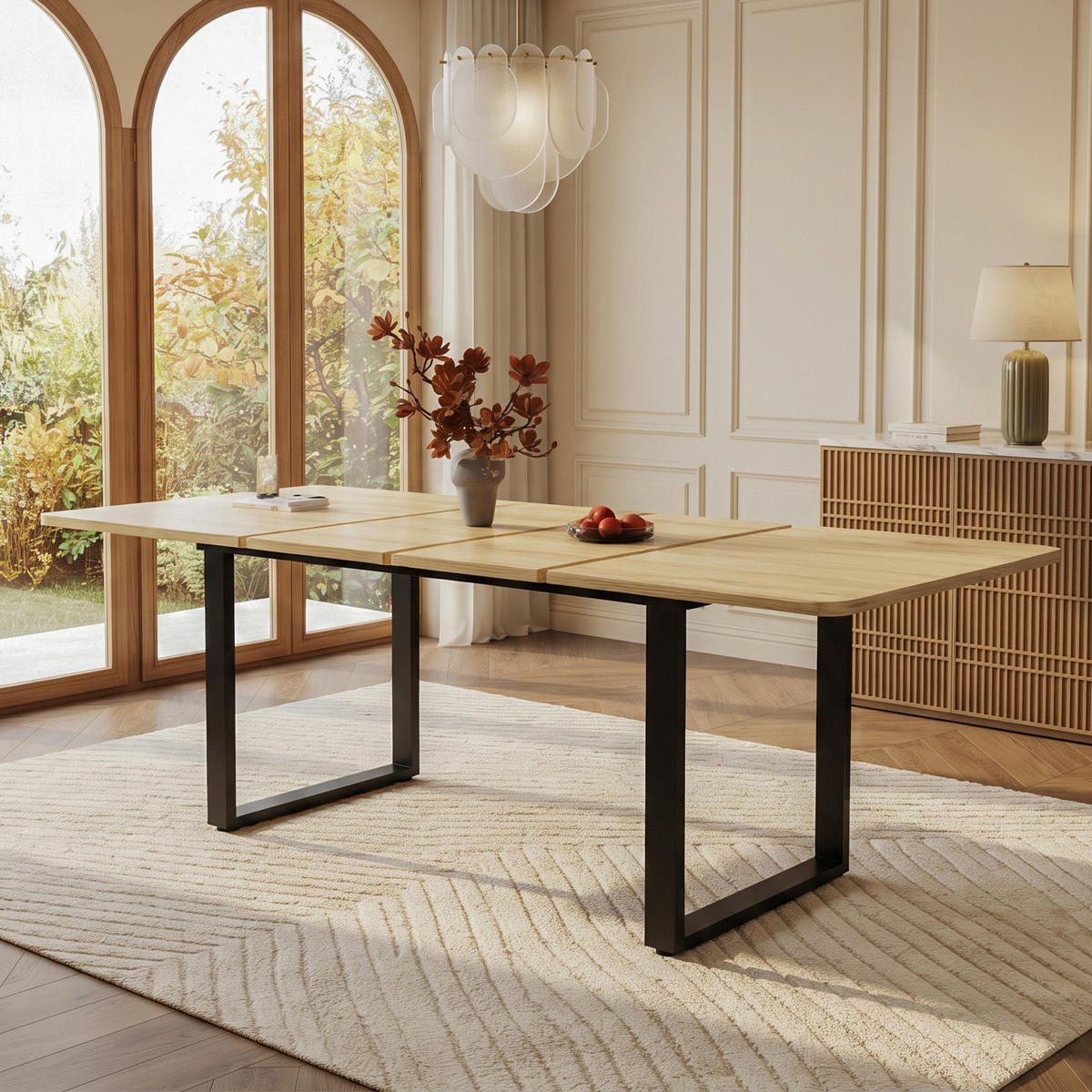 ESSTISCH ausziehbar 140-220/80 cm DE-39776 Naturholzfarbe - Naturfarben, Holzwerkstoff (80/220/75cm) - ComfortXL