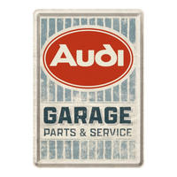 MINIBLECHSCHILD 10/14 cm Audi Garage - Multicolor, Metall (10/14/0.1cm) - Nostalgic-Art