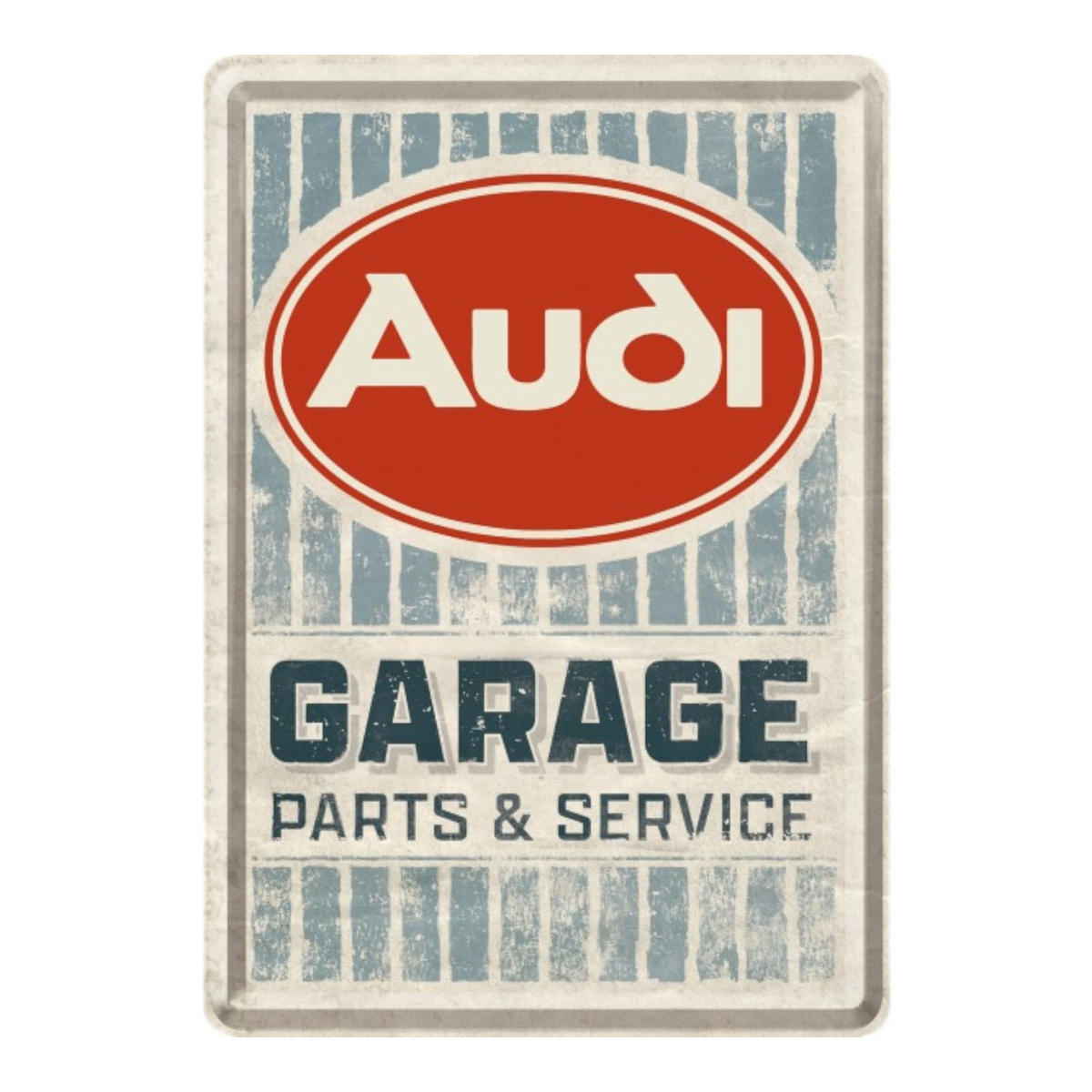 MINIBLECHSCHILD 10/14 cm Audi Garage - Multicolor, Metall (10/14/0.1cm) - Nostalgic-Art