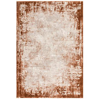 TEPPICH Velours abstrakt mit Bordüren TIBER-Rieti, Terrakotta 200x290 cm - Terra cotta, Textil (200/290cm) - KADIMA DESIGN