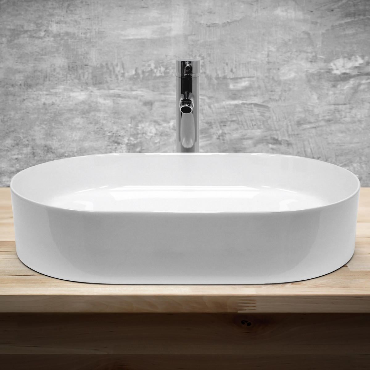 WASCHBECKEN - Weiß, Keramik (38/12.5/60.5cm) - LuxeBath