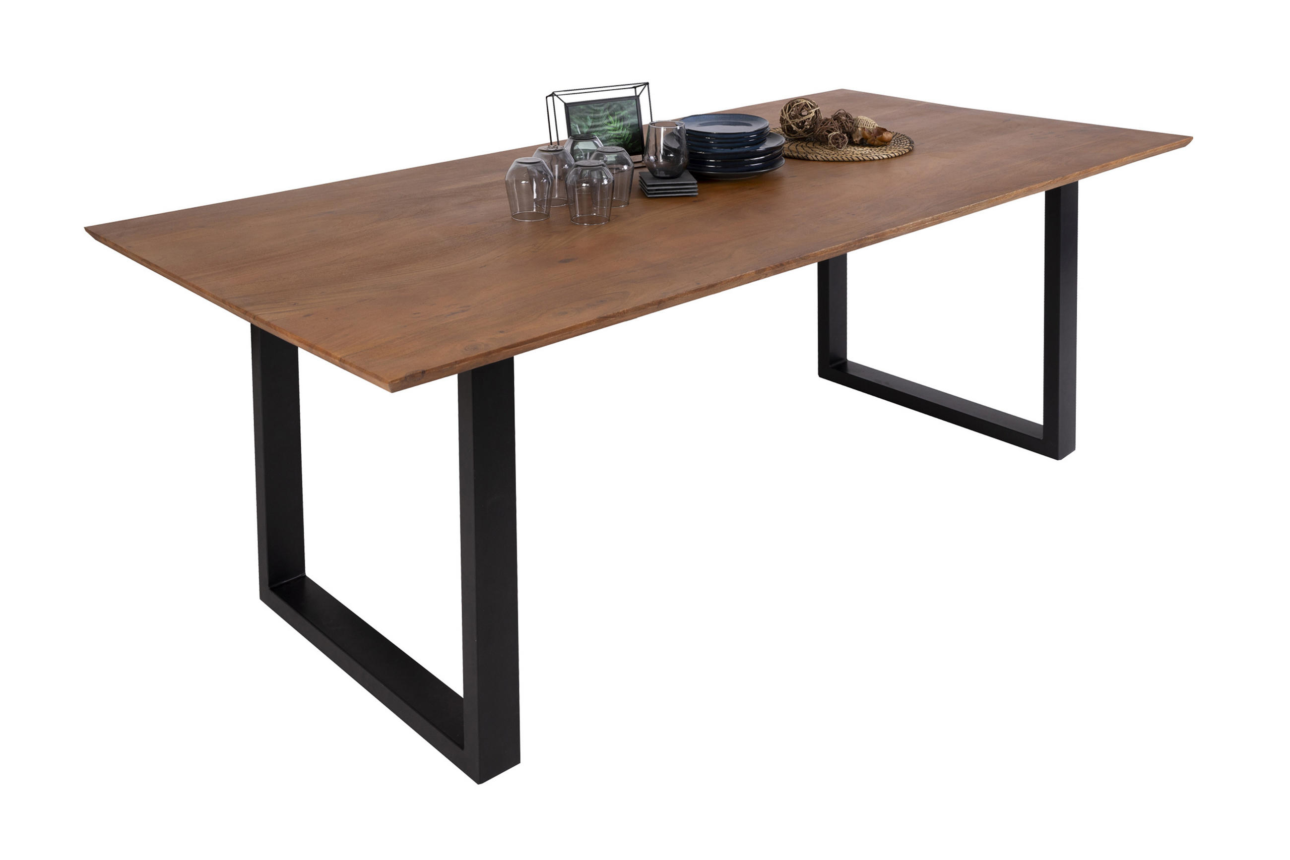 ESSTISCH ATLANTA - Schwarz/Braun, Holz/Metall (100/260/77cm) - SAM