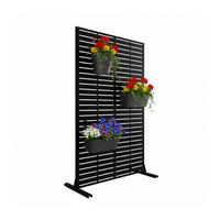 SICHTSCHUTZ Schwarz Metall Lamellen 183x110 cm - Schwarz, Metall (50/183cm) - Relaxdays