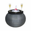 BEISTELLTISCH MIT EDELSTAHL-KÜHLER Milano Anthrazit/Schwarz 40 cm - Anthrazit/Schwarz, Kunststoff (55/40/55cm) - COOTAB Cooler Table