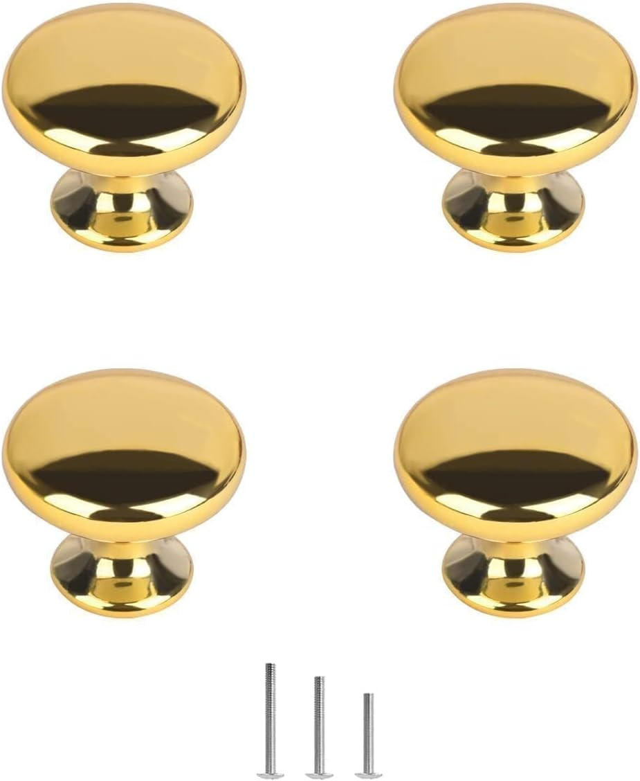SCHRANKKNOPF Gold 4er-Set 30 mm - Goldfarben, Metall (0.18/2.5/0.3cm)