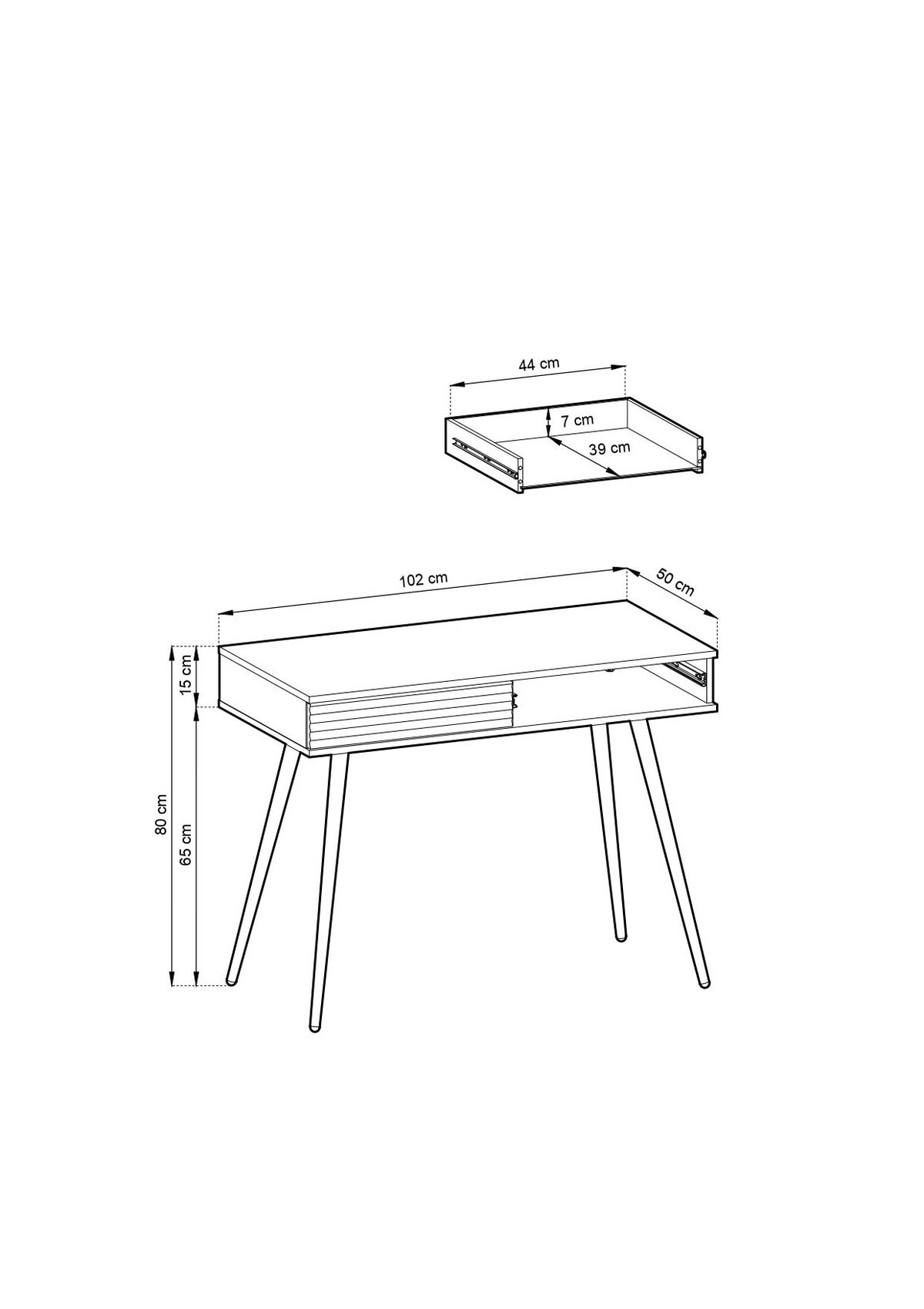 KONSOLENTISCH – T102 – 102 x 50 x 79 cm – Oro System – Weiß - Weiß, Holzwerkstoff (50/102/79cm) - hi-markt