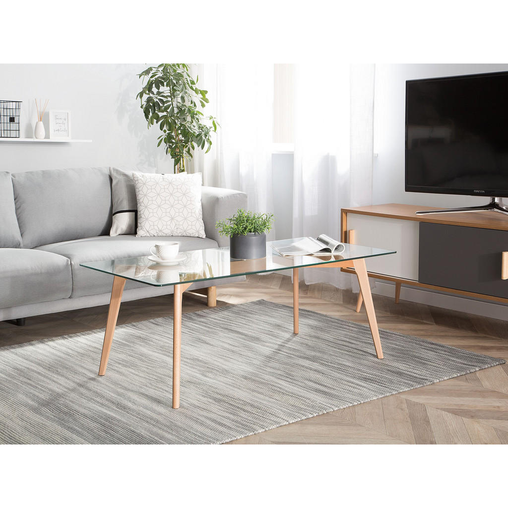 Thumbnail - Beliani Couchtisch, Hellbraun, Transparent, Glas, 120x46x60 cm, Wohnzimmer, Wohnzimmertische, Couchtische