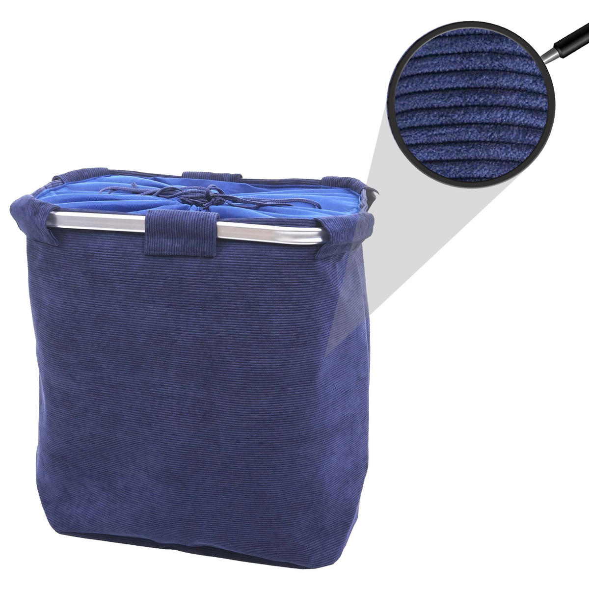 KOŠ NA PRÁDLO Modrý - modrá, textil (49/56/30cm) - MCW