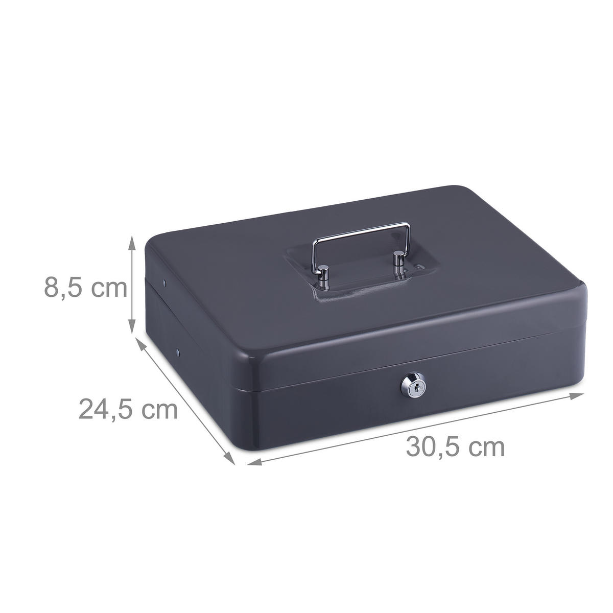 GELDKASSETTE Euro-Münzzählbrett - Grau, Kunststoff/Metall (30.5/8.5/24.5cm) - Relaxdays