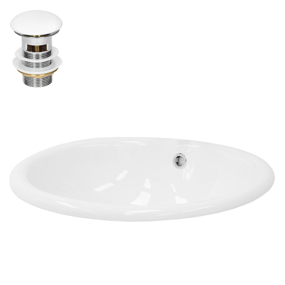 WASCHBECKEN - Weiß, Keramik (42/20/50cm) - ML-DESIGN