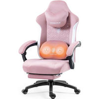 GAMINGSTUHL U-förmiger Kopfstütze, 155° verstellbarer Rückenlehne,360° - Rosa, Textil (69/129/54cm)