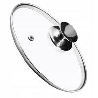 DECKEL mit silbernem Griff, 26 cm - Transparent, Glas/Metall (26cm) - KADAX