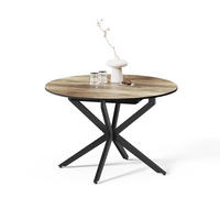 ESSTISCH Firenze Schwarz/Eiche rustikal 120 x 120 cm ausziehbar - Wildeiche/Schwarz, Holzwerkstoff (120/120/76.5cm) - Livinity®