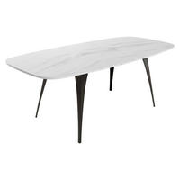ESSTISCH Aura 160 - Weiß Hochglanz/Schwarz, Holzwerkstoff/Metall (90/160/76cm) - MIRJAN24