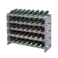 WEINREGAL VINOTECA FLEX PRO HxBxT 65x84x28cm 40 Flaschen auf 5 Ebenen Grau - Grau, Holz (84/65/28cm) - PROREGAL