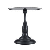RUNDER Glas-Beistelltisch 50x50x51 cm Schwarz mit Metallgestell - Schwarz, Glas (50/50/51.5cm) - IVMEU