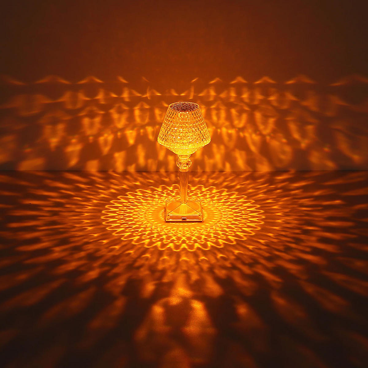 LED TISCHLEUCHTE Kunststoff Kristalloptik Klar - Klar, Kunststoff (12/12/26cm) - Globo Lighting