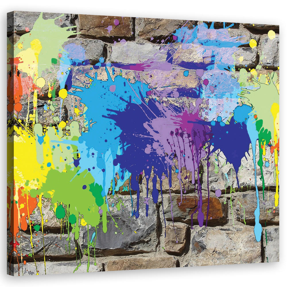 LEINWANDBILD, Abstrakt-Farben 40x40cm - Multicolor, Textil (40/40cm) - Feeby