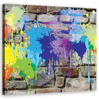 LEINWANDBILD, Abstrakt-Farben 40x40cm - Multicolor, Textil (40/40cm) - Feeby