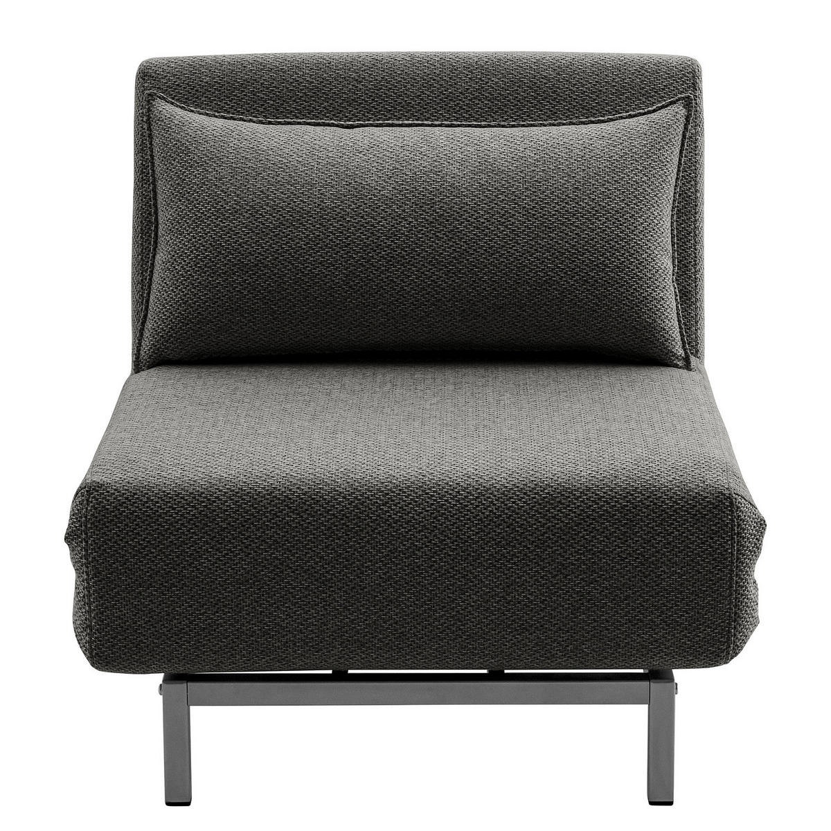 SCHLAFSESSEL - Anthrazit/Silberfarben, Textil/Metall (77/78/85cm) - home24