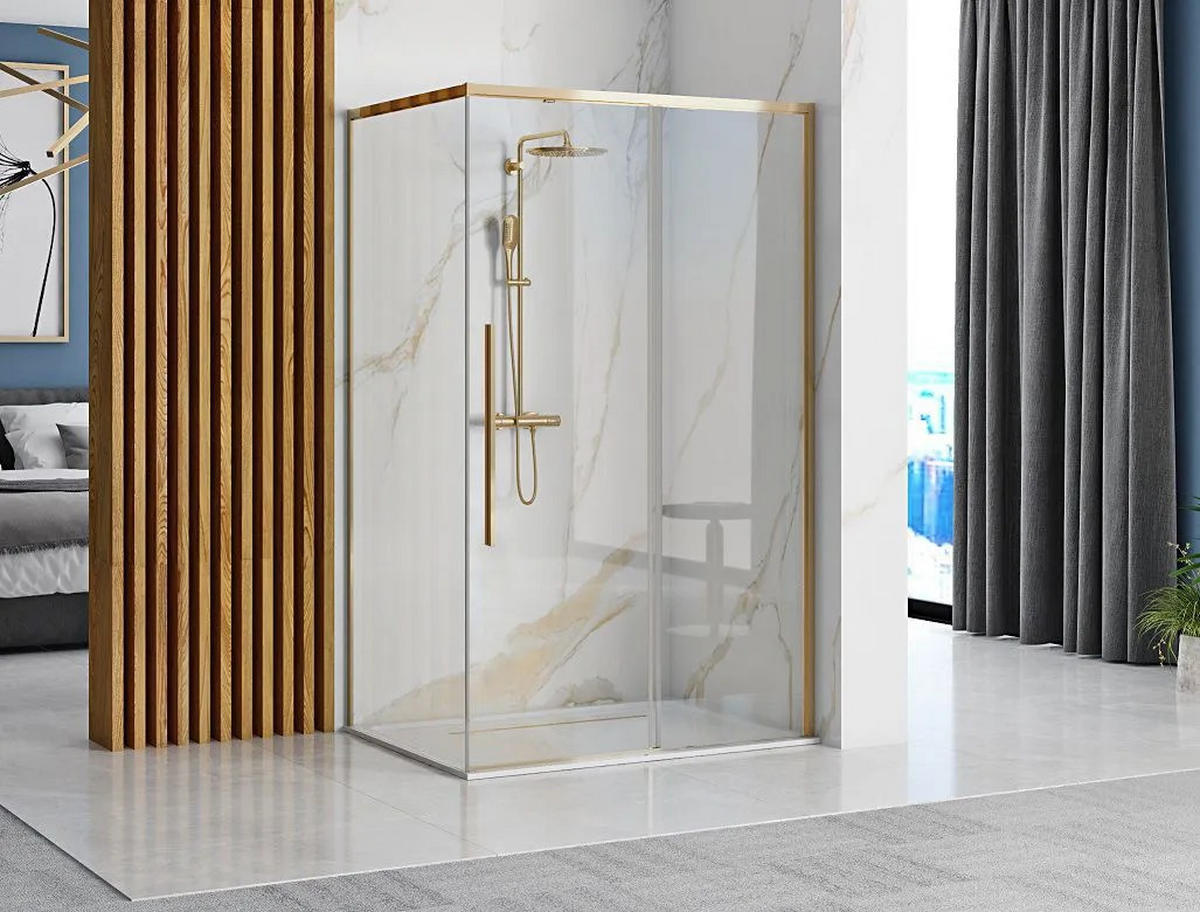 DUSCHKABINE Rea Solar Gold 120x90 - Goldfarben, Glas (90/118.5/195cm) - REA