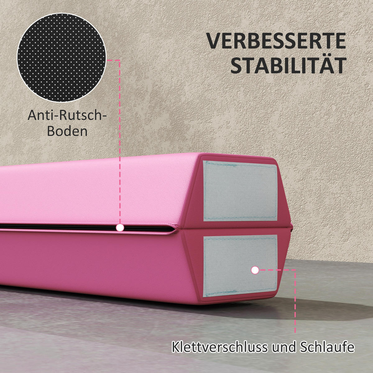 SCHWEBEBALKEN Karina Rot faltbar 2.4 m - Rot, Kunststoff (236/15/6.5cm) - Jamb