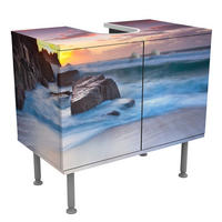 WASCHBECKENUNTERSCHRANK Am Meer in Cornwall 60/55/35 cm - Blau, Holzwerkstoff (60/55/35cm) - Bilderwelten