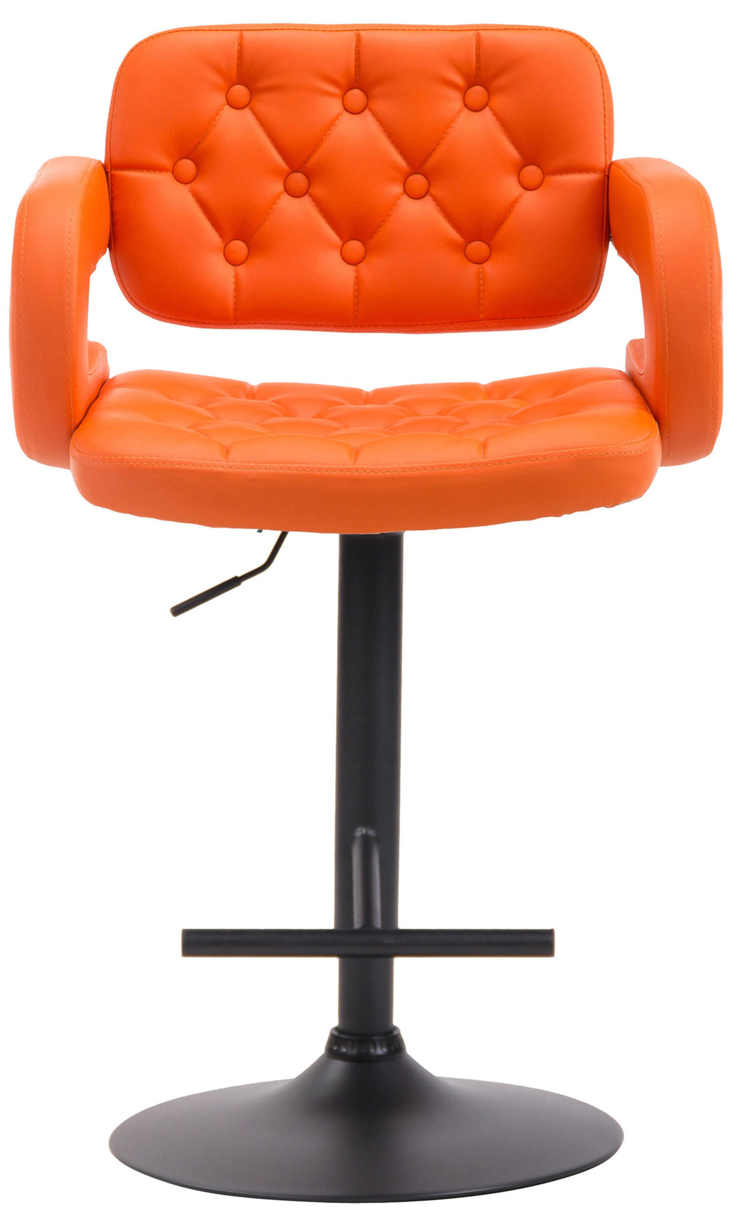 BARHOCKER Dubai, Gestell schwarz, Kunstleder Orange - Schwarz/Orange, Kunststoff/Textil (52/100/55cm) - TPFLiving
