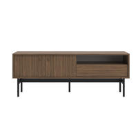 TV-ELEMENT Olar Holzoptik Carini Nussbaum 154 cm - Goldfarben/Schwarz, Holzwerkstoff/Metall (154/56.6/38cm) - Selsey