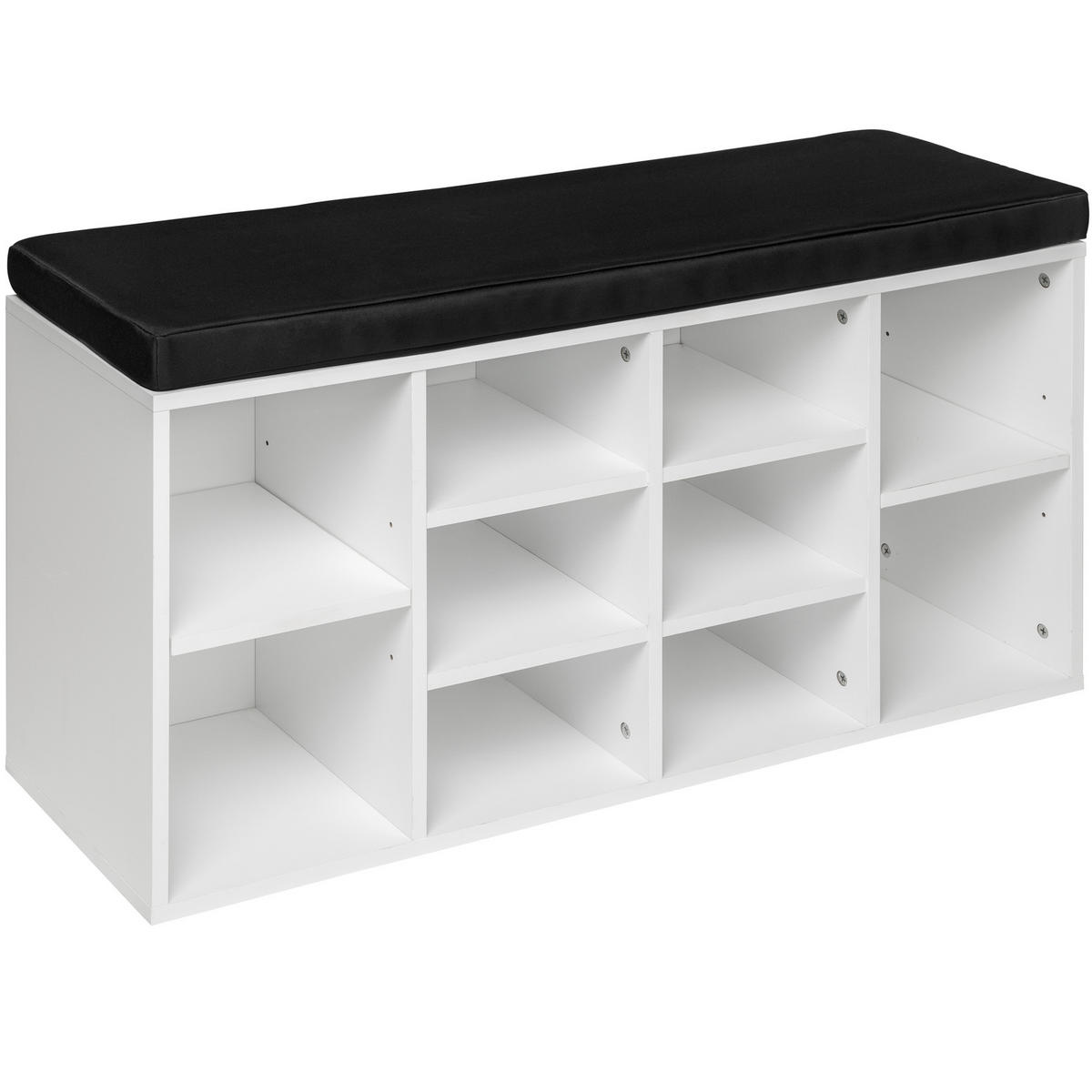 SCHUHSCHRANK Max,103,5 x 48 x 30 cm,schwarz/weiß - Schwarz/Weiß, Holz (30/48/103.5cm) - tectake