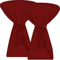 STEHTISCHHUSSE Premium Ø 70cm Bordeaux (2tlg) - Bordeaux, Kunststoff/Textil (70/145cm) - Beautissu 