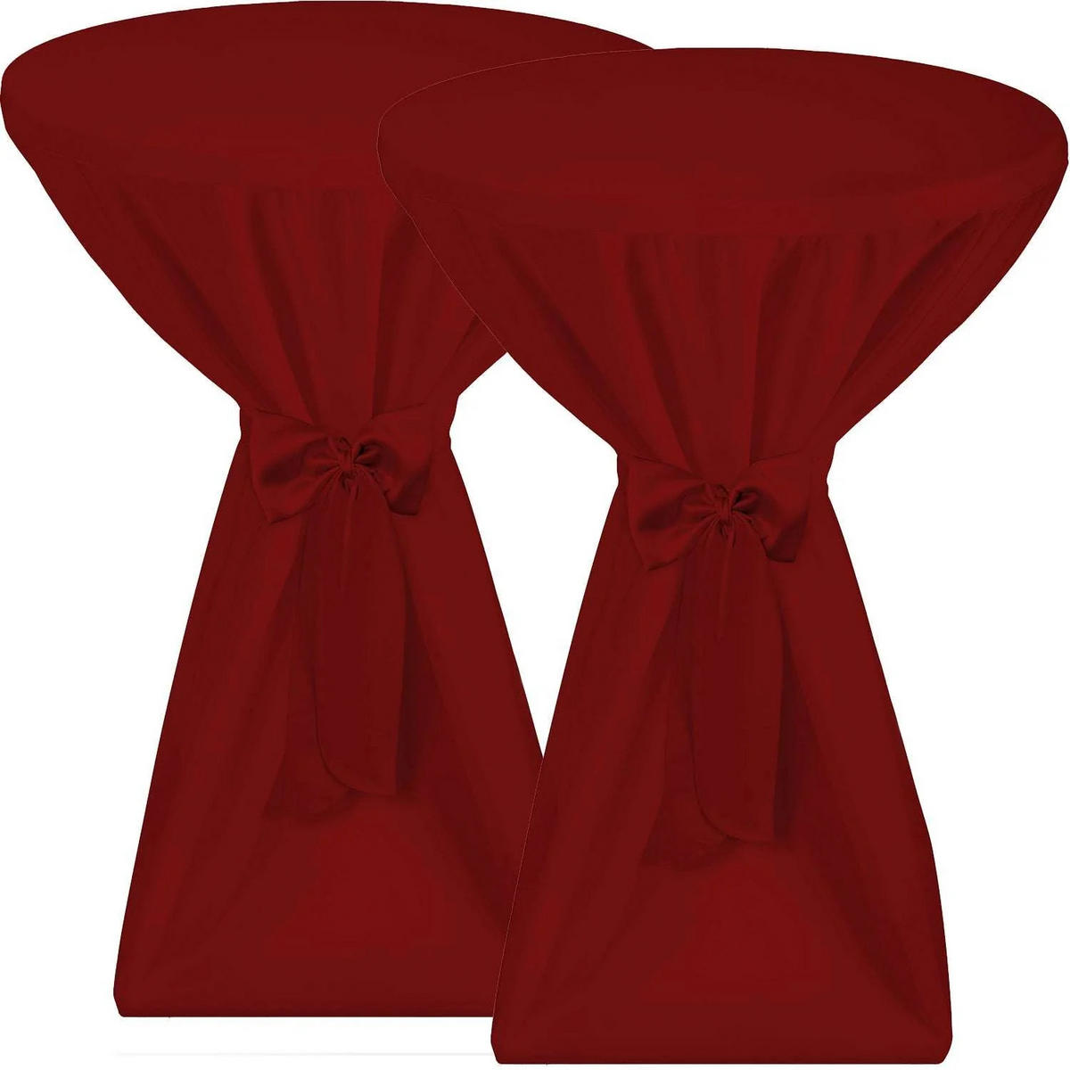 STEHTISCHHUSSE Premium Ø 70cm Bordeaux (2tlg) - Bordeaux, Kunststoff/Textil (70/145cm) - Beautissu 