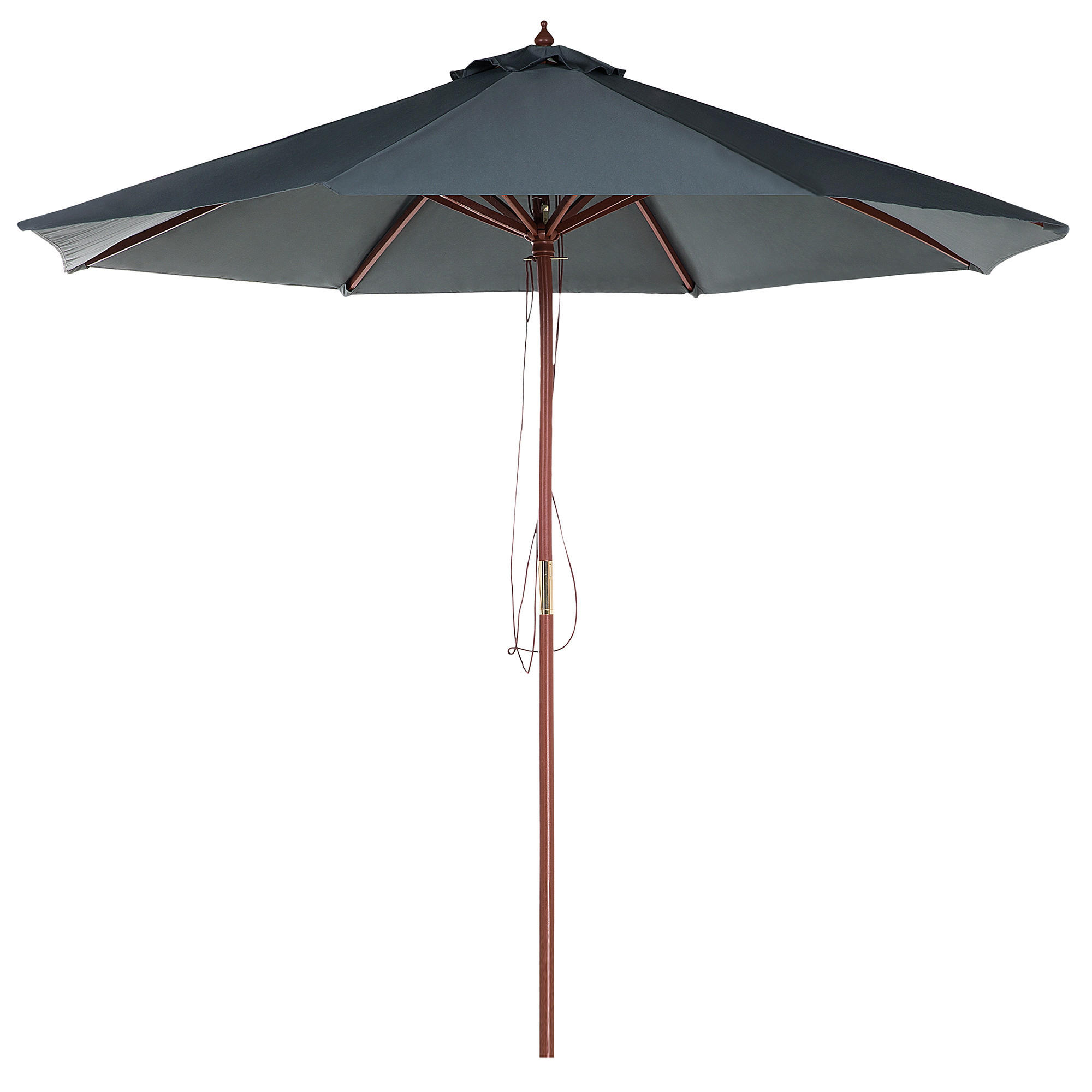SONNENSCHIRM 270 cm dunkelgrau Toscana - Dunkelgrau/Dunkelbraun, Textil (270/270cm) - Beliani