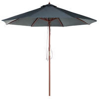 SONNENSCHIRM 270 cm dunkelgrau Toscana - Dunkelgrau/Dunkelbraun, Textil (270/270cm) - Beliani