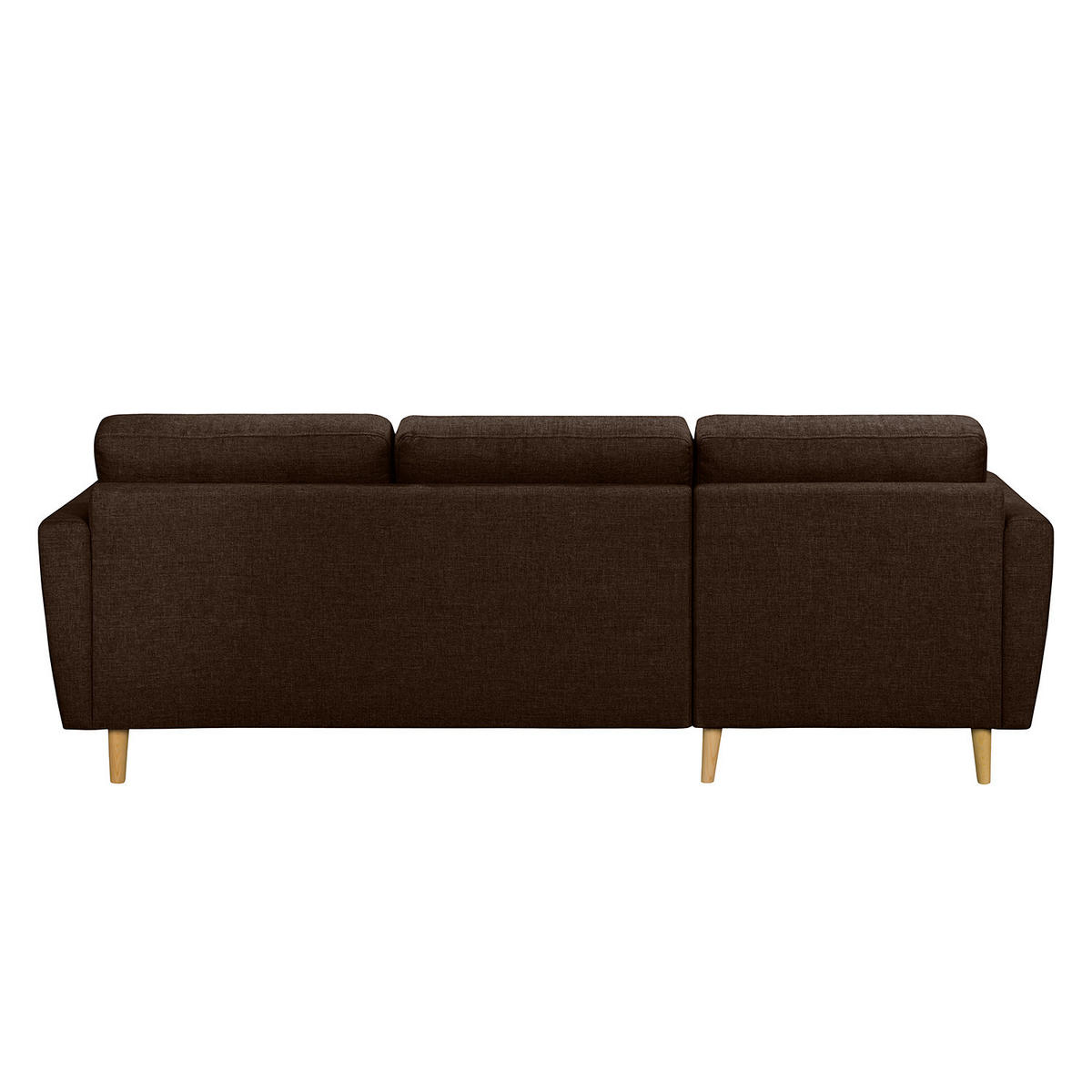 ECKSOFA mit Longchair - Hellbraun/Dunkelbraun, Holz/Textil (233/148cm) - home24