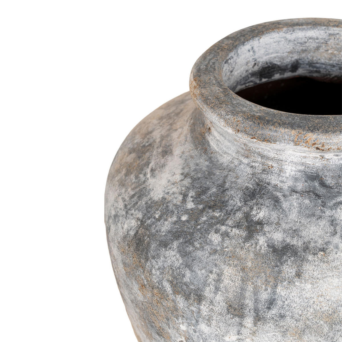 DEKORATIONSVASE Santo Terrakotta Antik Hellgrau - Hellgrau, Keramik (30cm) - tinkaro