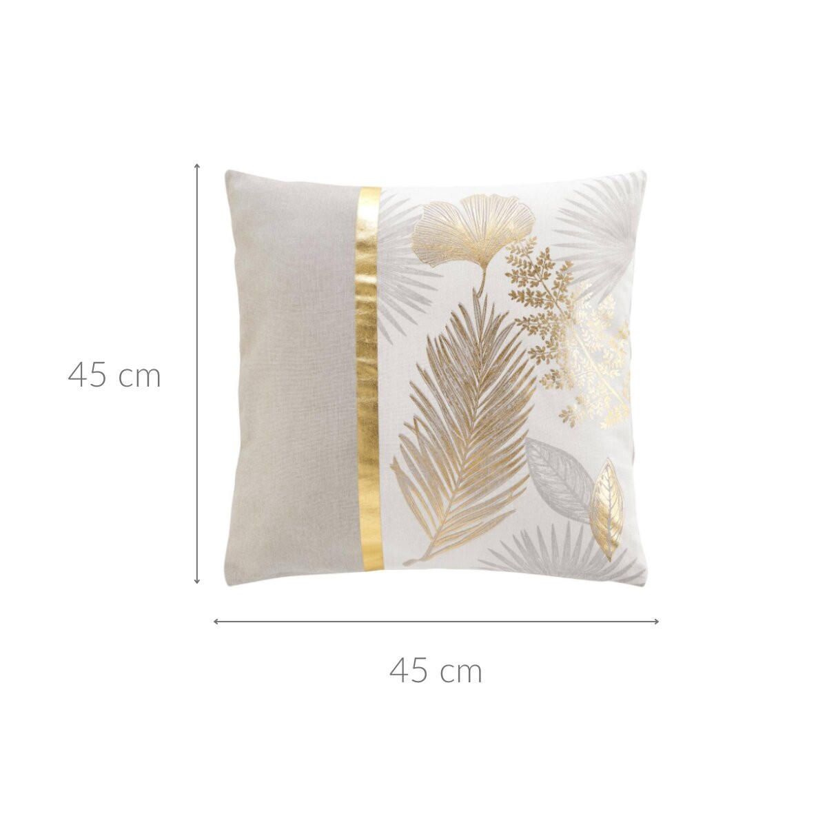 KISSENBEZUG Goldene Blätter 45/45 cm Beige - Goldfarben, Naturmaterialien (45/45cm) - Douceur d´intérieur