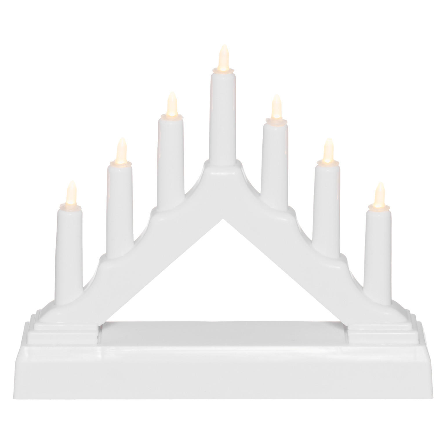 ADVENTSLEUCHTER LED 7 Lichter 13 cm - Weiß, Kunststoff (15.5/13/3.5cm)