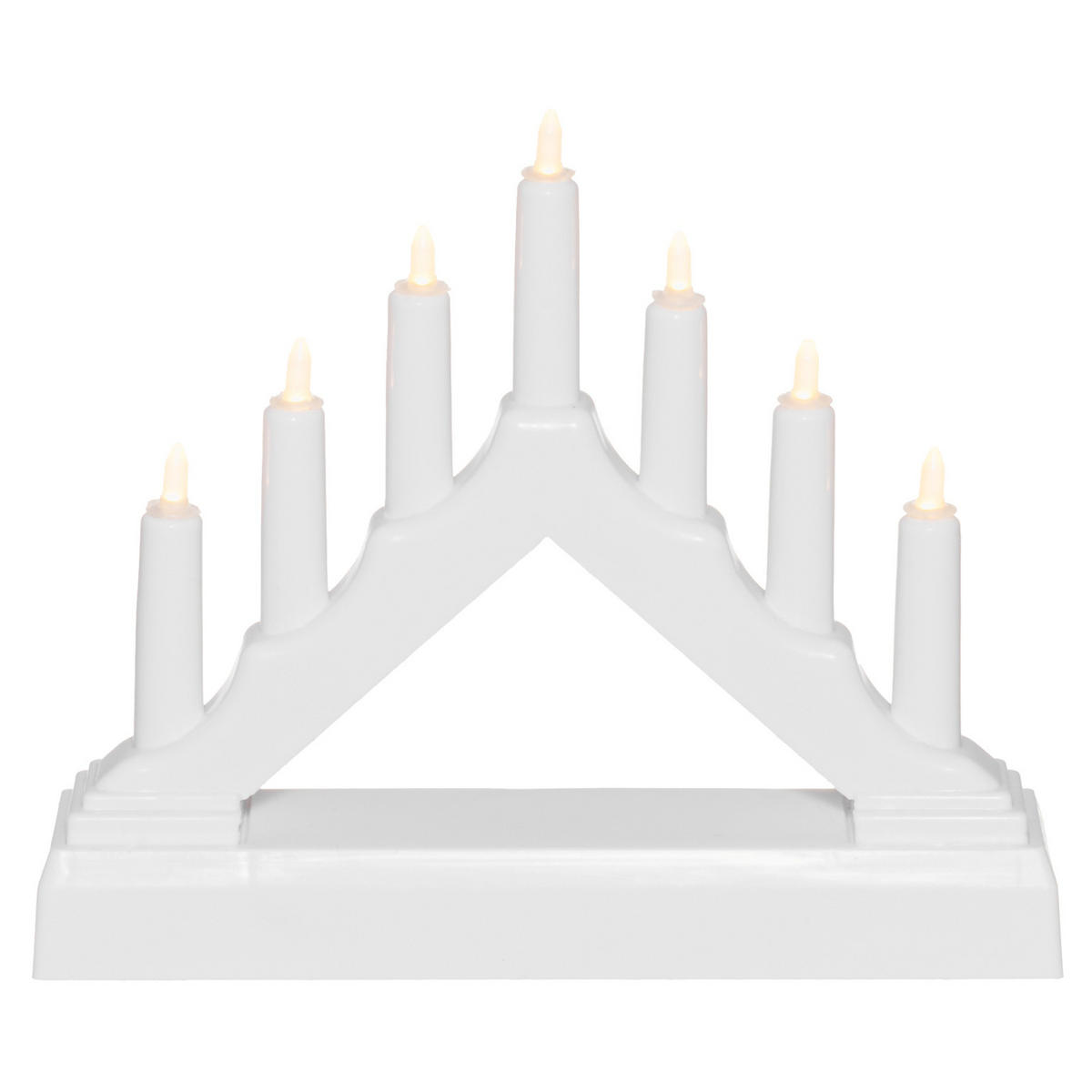 ADVENTSLEUCHTER LED 7 Lichter 13 cm - Weiß, Kunststoff (15.5/13/3.5cm)