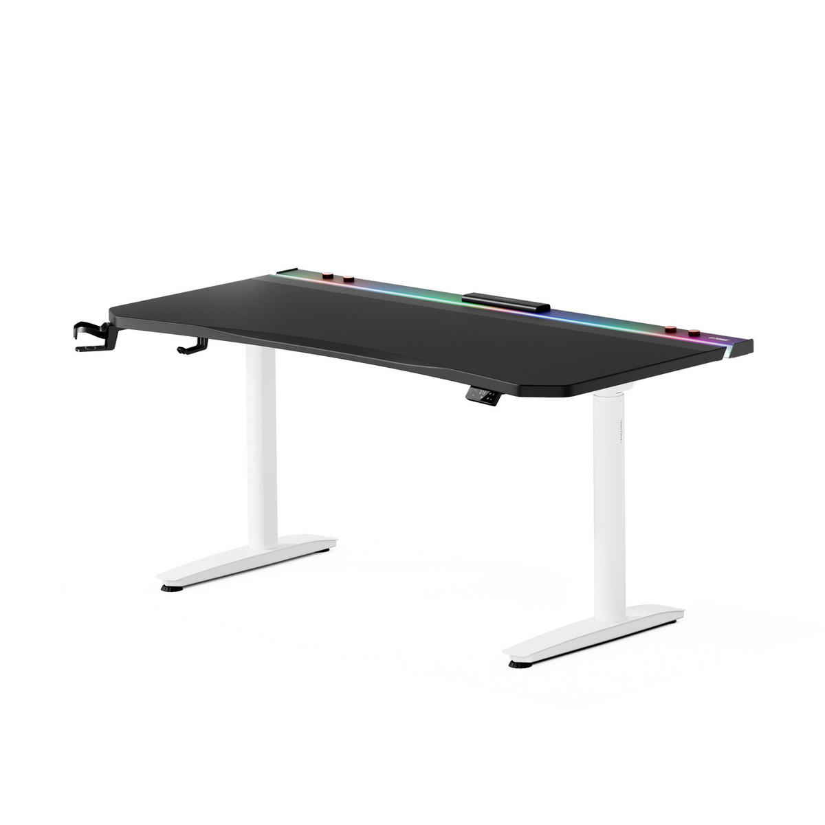 ELEKTRISCH verstellbarer Gaming-Schreibtisch X-Forge 160 x 80 cm - Schwarz/Weiß, Metall (80/160/72cm) - Diablo Chairs