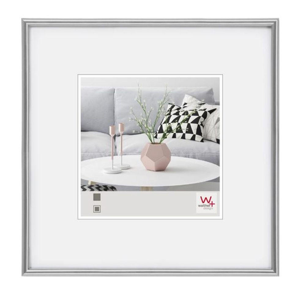 walther design Bilderrahmen Silber 51.2x51.2x2.3 cm