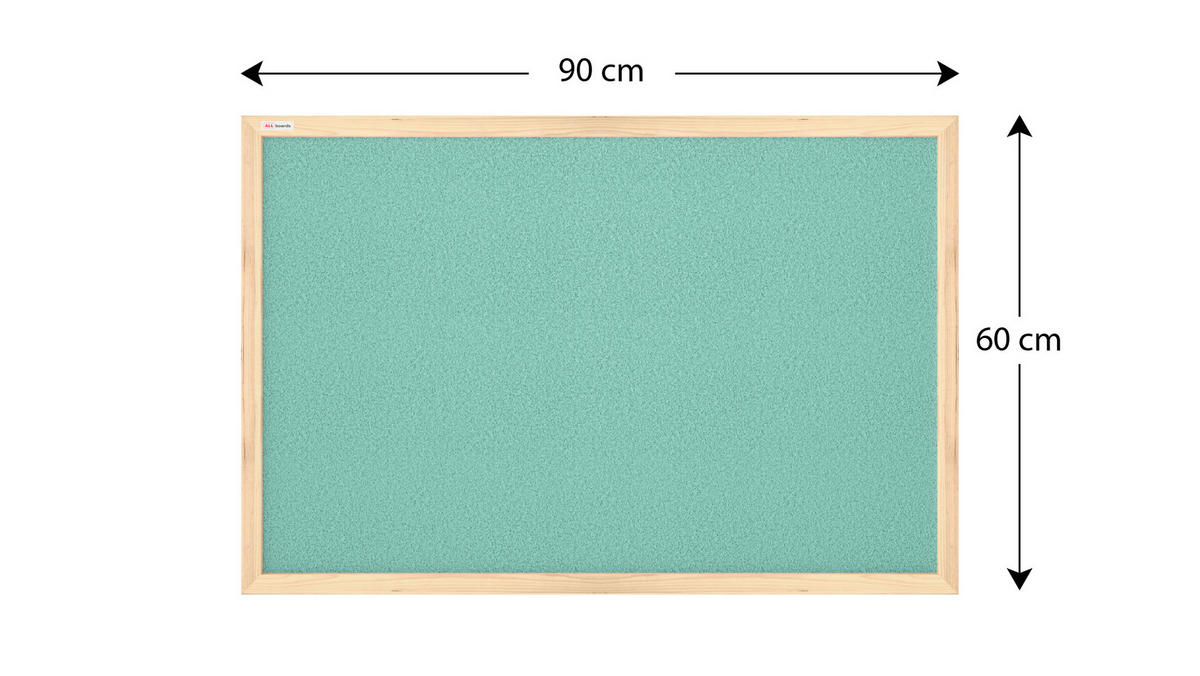 MINT Pinnwand mit Holzrahmen 90x60cm Mint Korktafel - Mintgrün, Holz (90/60/1.5cm) - ALLboards