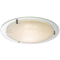 LED DECKENLEUCHTE Metall Chrom Klar - Klar, Glas (41.5/41.5/8.5cm) - Globo Lighting