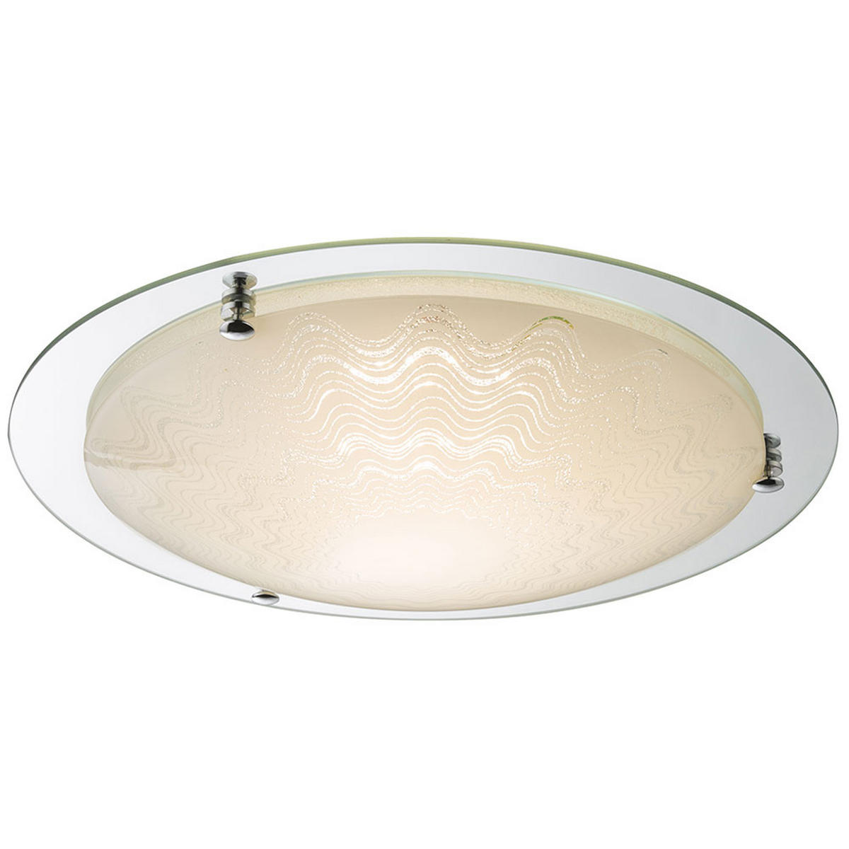 LED DECKENLEUCHTE Metall Chrom Klar - Klar, Glas (41.5/41.5/8.5cm) - Globo Lighting