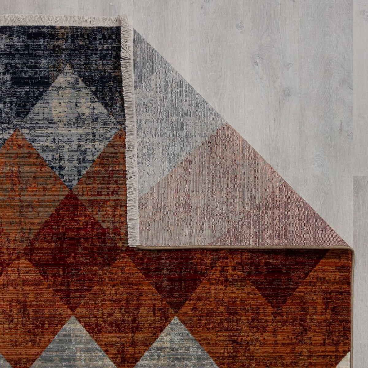 TEPPICH mit Fransen OGMORE, geometrisch, Rot-Blau, 80 x 154 cm - Rot, Textil (80/154cm) - KADIMA DESIGN