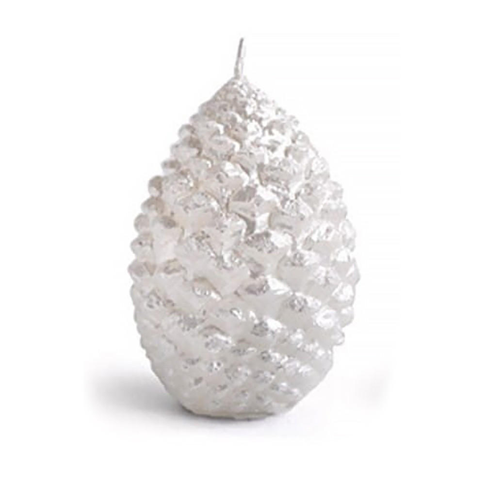 KERZE Kegel Weiß 12.5/12.5/18 cm Naturmaterial - Weiß, Naturmaterialien (18cm) - Mondex