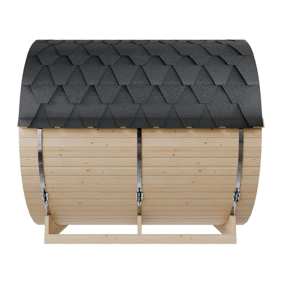 FASSSAUNA Spitzbergen 220 cm mit 8 kW Saunaofen (6 Personen) - Naturfarben, Holz (191/193/220cm) - Artsauna