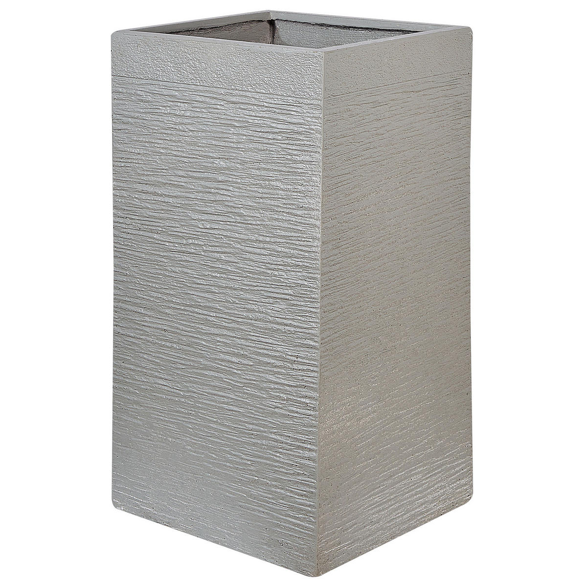 BLUMENTOPF taupe quadratisch 40/40/77 cm Dion - Beige, Naturmaterialen (77cm) - Beliani